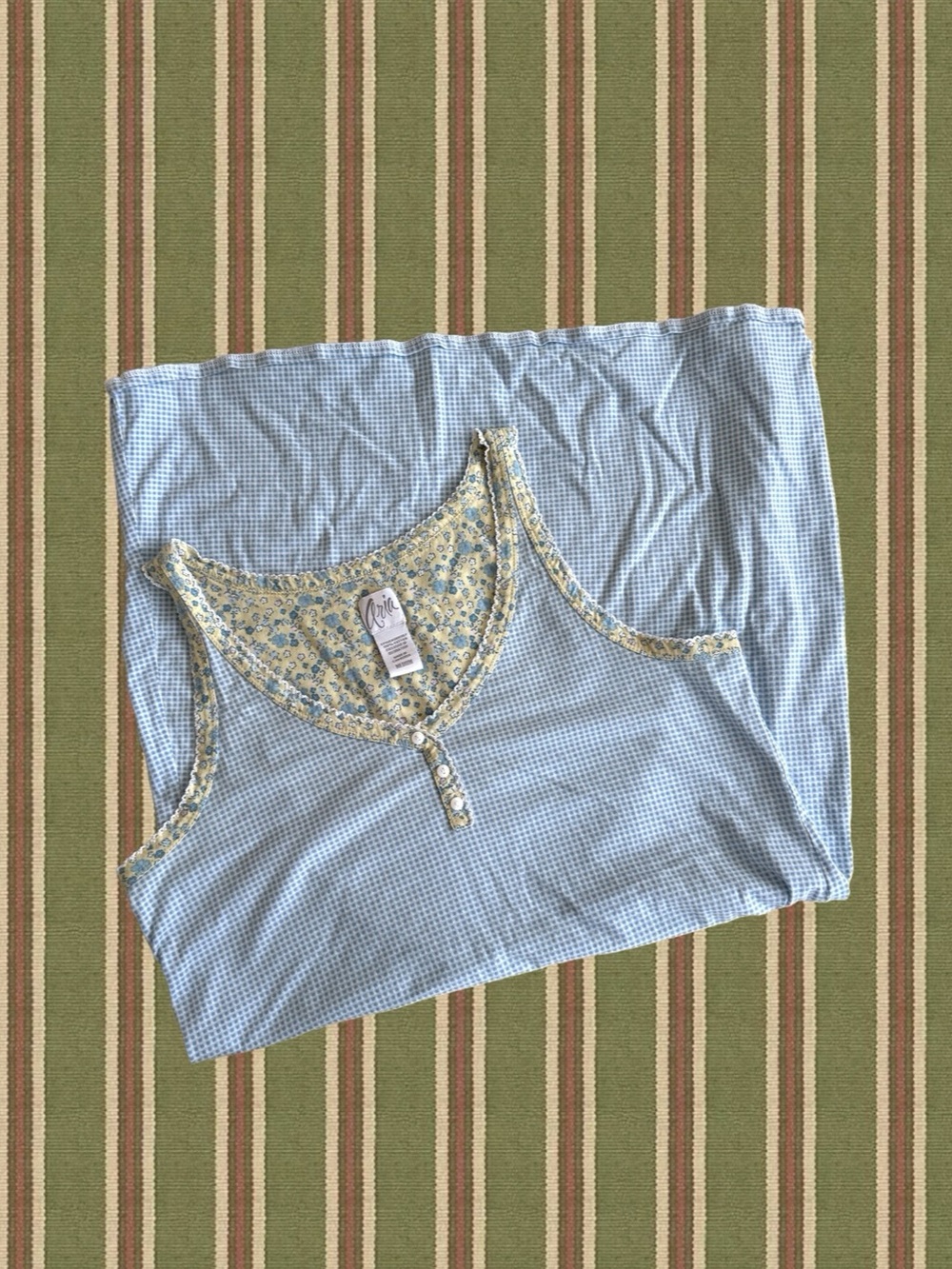 Aria Gingham Mini Dress in Blue & White Like New
